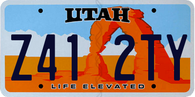 UT license plate Z412TY