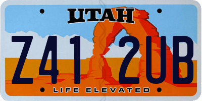 UT license plate Z412UB