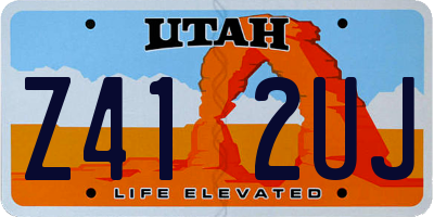 UT license plate Z412UJ