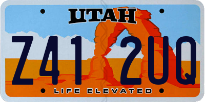 UT license plate Z412UQ