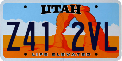 UT license plate Z412VL