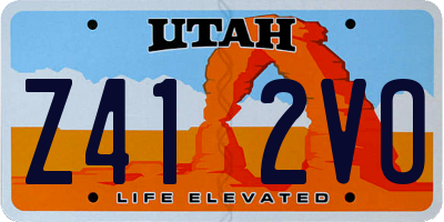 UT license plate Z412VO