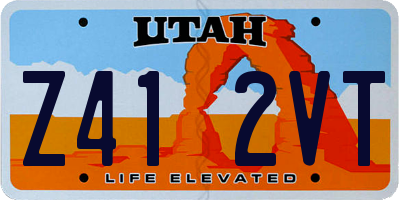 UT license plate Z412VT