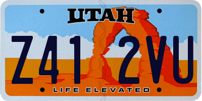 UT license plate Z412VU