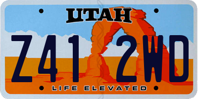 UT license plate Z412WD