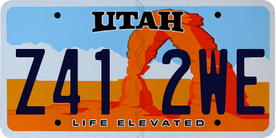 UT license plate Z412WE