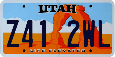 UT license plate Z412WL