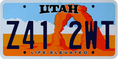 UT license plate Z412WT