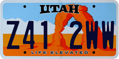 UT license plate Z412WW