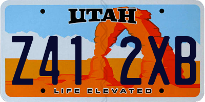 UT license plate Z412XB