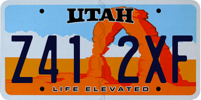 UT license plate Z412XF