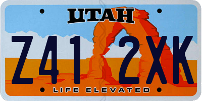UT license plate Z412XK