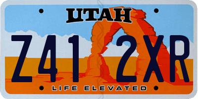 UT license plate Z412XR