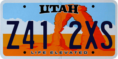 UT license plate Z412XS