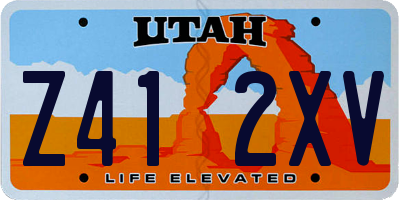 UT license plate Z412XV