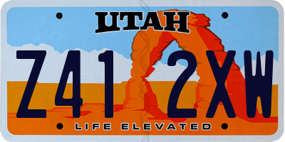 UT license plate Z412XW