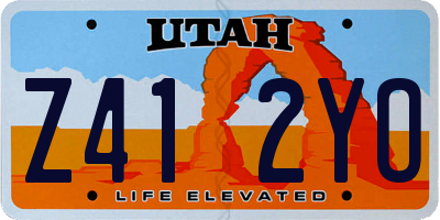 UT license plate Z412YO