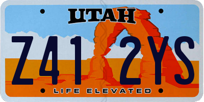 UT license plate Z412YS
