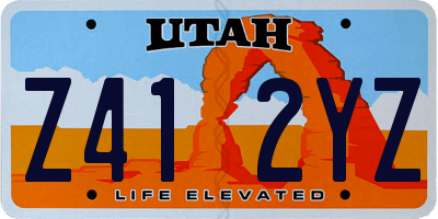 UT license plate Z412YZ
