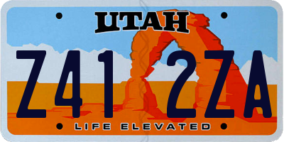 UT license plate Z412ZA