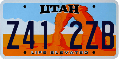 UT license plate Z412ZB