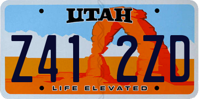 UT license plate Z412ZD