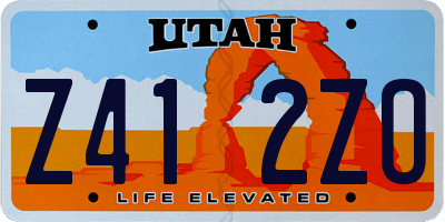 UT license plate Z412ZO