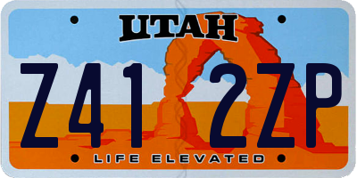 UT license plate Z412ZP