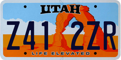UT license plate Z412ZR