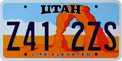 UT license plate Z412ZS