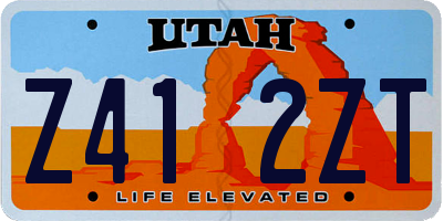 UT license plate Z412ZT