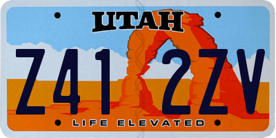 UT license plate Z412ZV