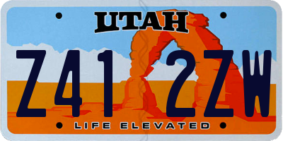 UT license plate Z412ZW