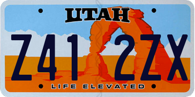 UT license plate Z412ZX