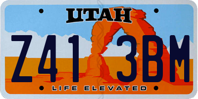 UT license plate Z413BM