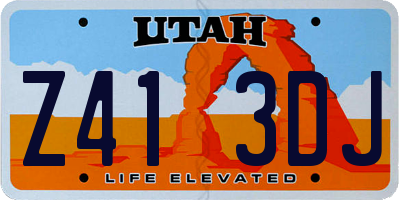 UT license plate Z413DJ