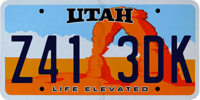 UT license plate Z413DK