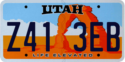 UT license plate Z413EB