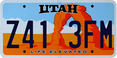 UT license plate Z413FM