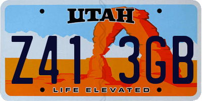UT license plate Z413GB
