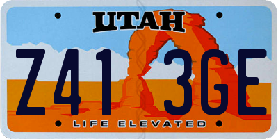 UT license plate Z413GE