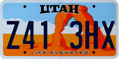 UT license plate Z413HX