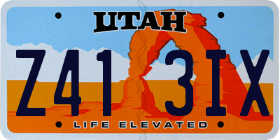 UT license plate Z413IX