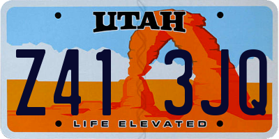 UT license plate Z413JQ