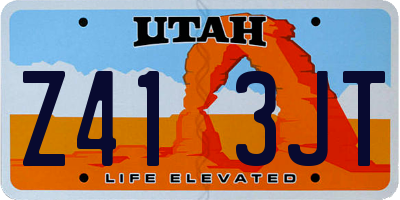 UT license plate Z413JT