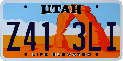 UT license plate Z413LI