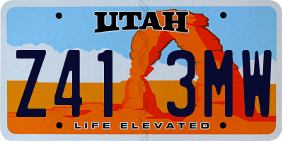 UT license plate Z413MW