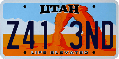 UT license plate Z413ND