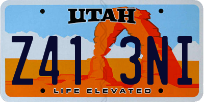 UT license plate Z413NI