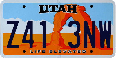 UT license plate Z413NW